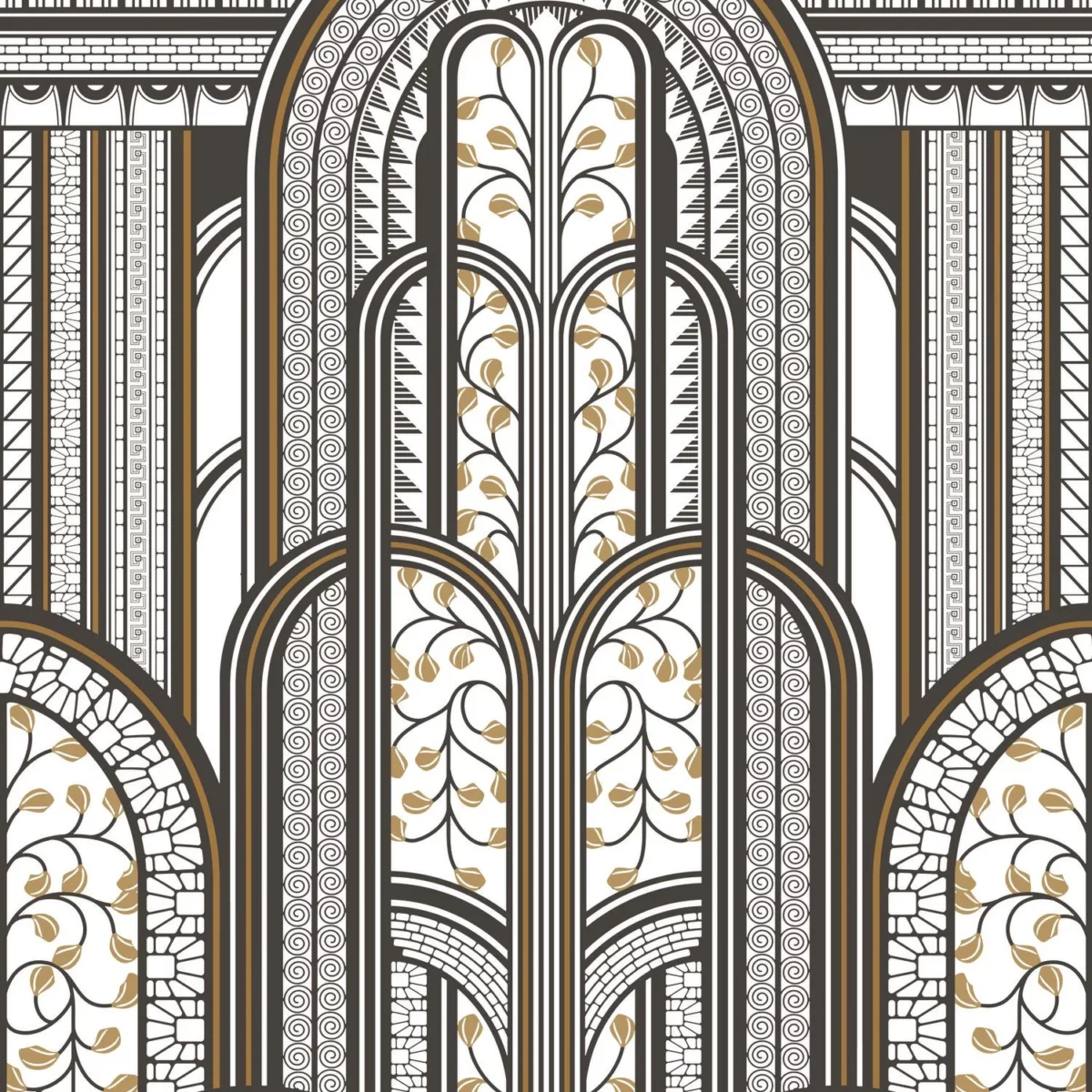 brown retro wallpaper from casadeco