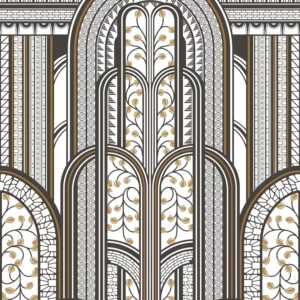 brown retro wallpaper from casadeco