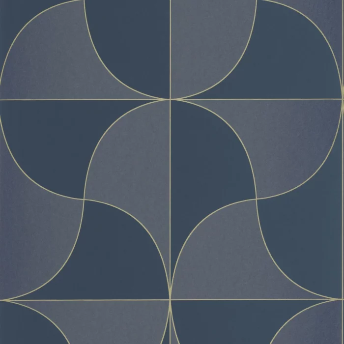 Virevolte Wallpaper - Bleu Marine fabric swatch ALMI89936844