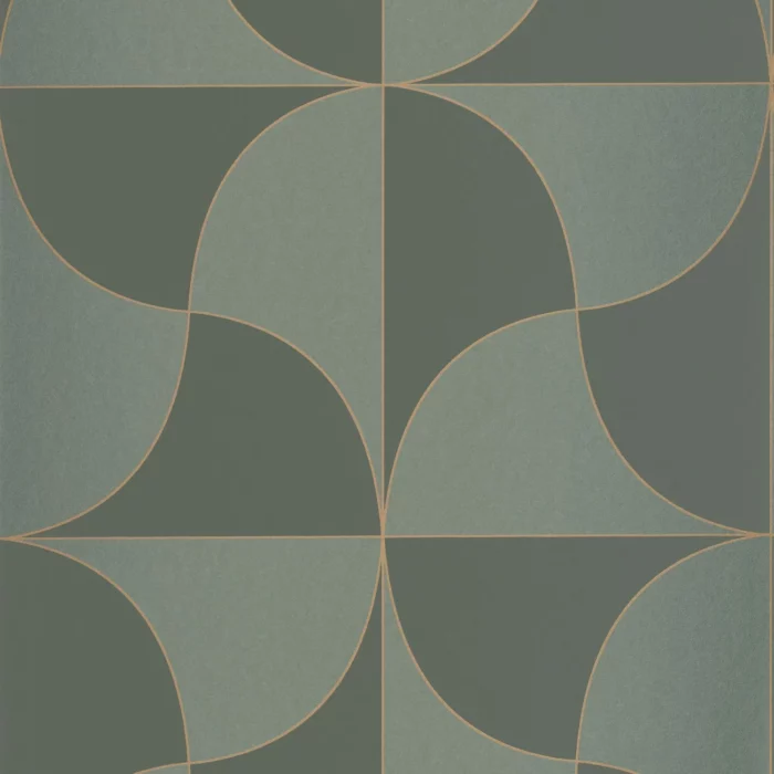 Virevolte Wallpaper - Vert Taiga fabric swatch ALMI89937777