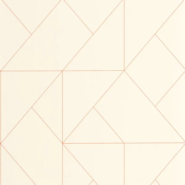 Subtilite Wallpaper - Beige / Terracotta by white geometric wallpaper from casadeco