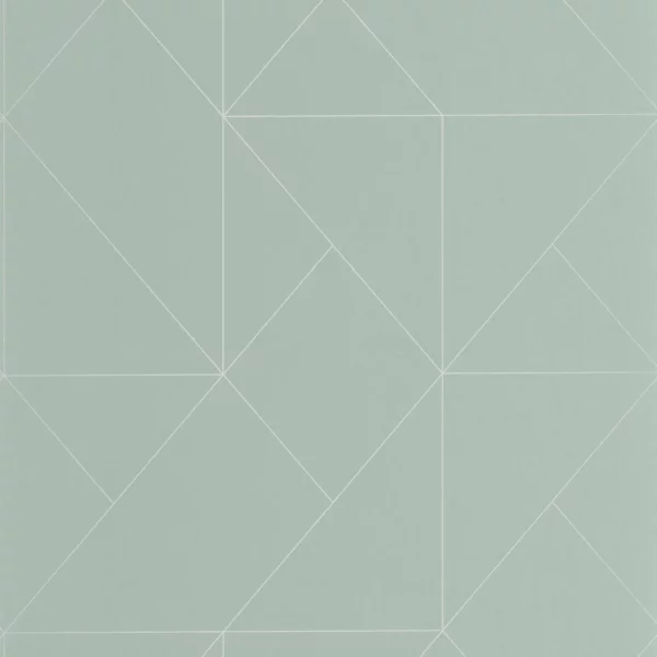 Subtilite Wallpaper - Celadon by blue geometric wallpaper from casadeco