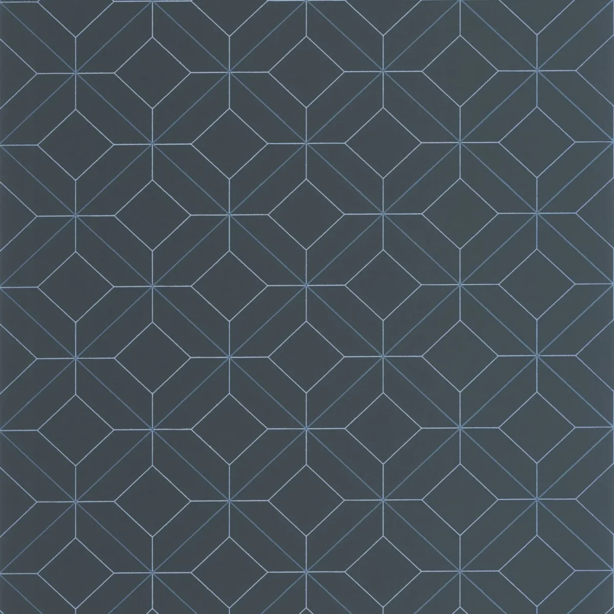 Precision Wallpaper - Bleu Marine by blue geometric wallpaper from casadeco