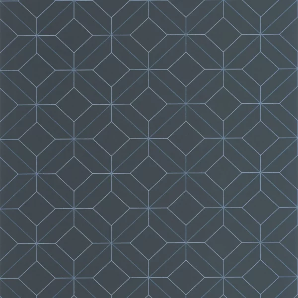 Precision Wallpaper - Bleu Marine by blue geometric wallpaper from casadeco