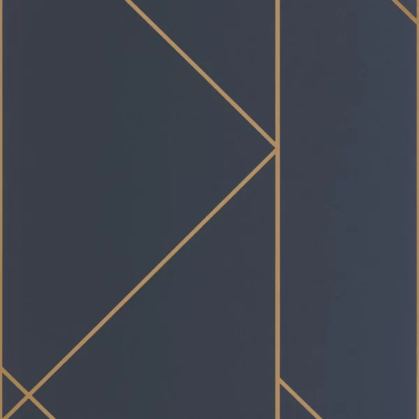 Pure Wallpaper - Bleu Marine by blue geometric wallpaper from casadeco
