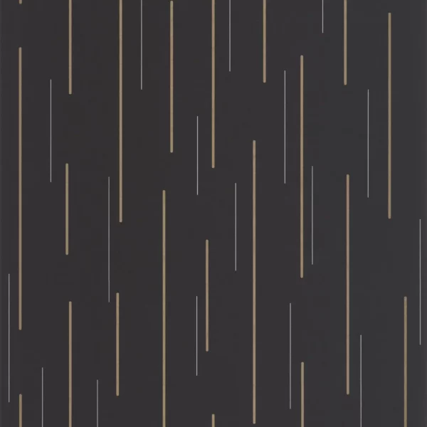 Suspension Wallpaper - Noir Fusain by black-grey striped wallpaper from casadeco