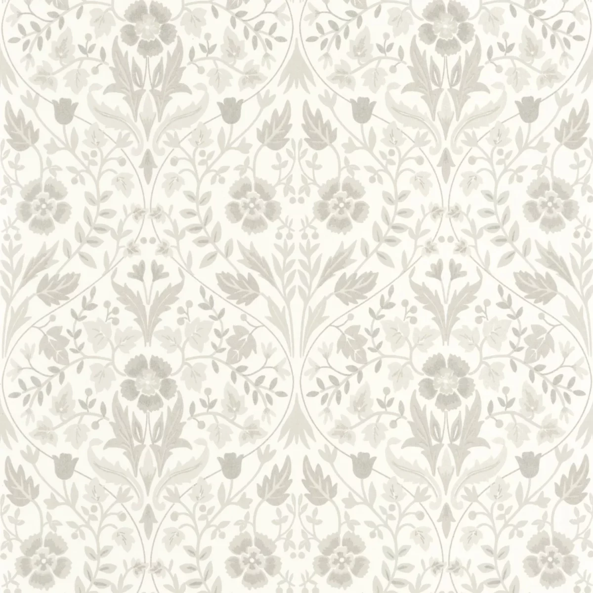 Archibald Wallpaper - Blanc Ceruse by white botanical wallpaper from casadeco