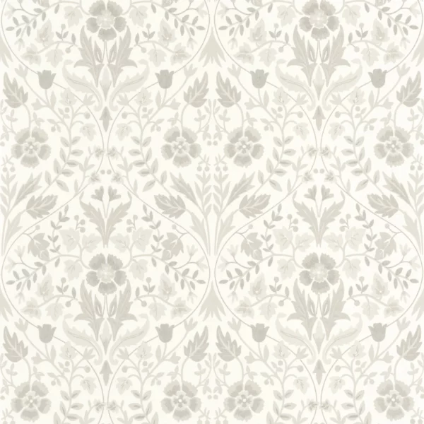 Archibald Wallpaper - Blanc Ceruse by white botanical wallpaper from casadeco