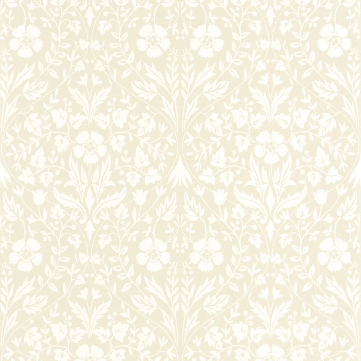 white botanical wallpaper from casadeco