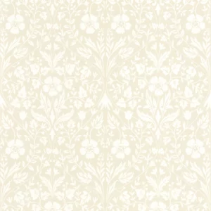 white botanical wallpaper from casadeco