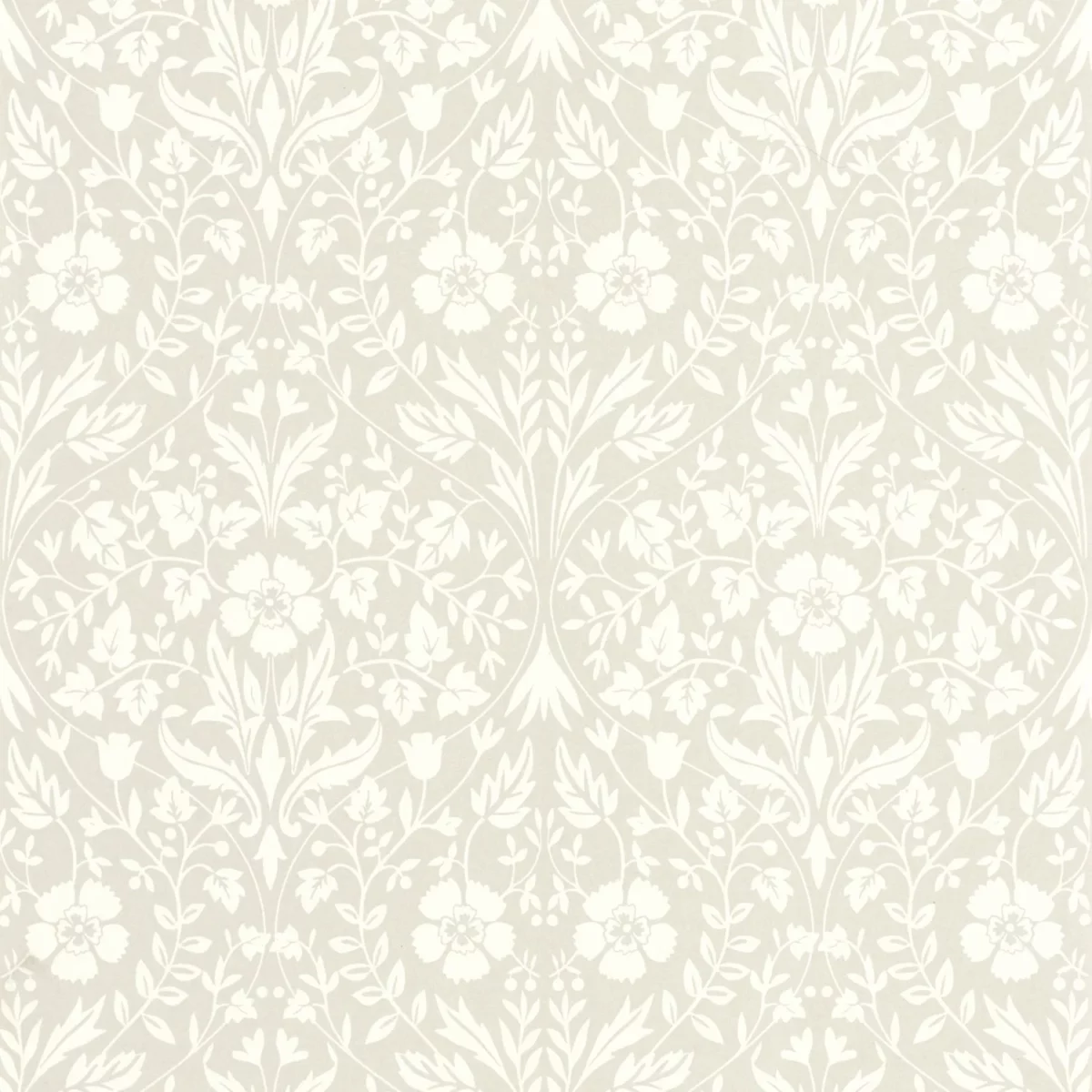 white botanical wallpaper from casadeco
