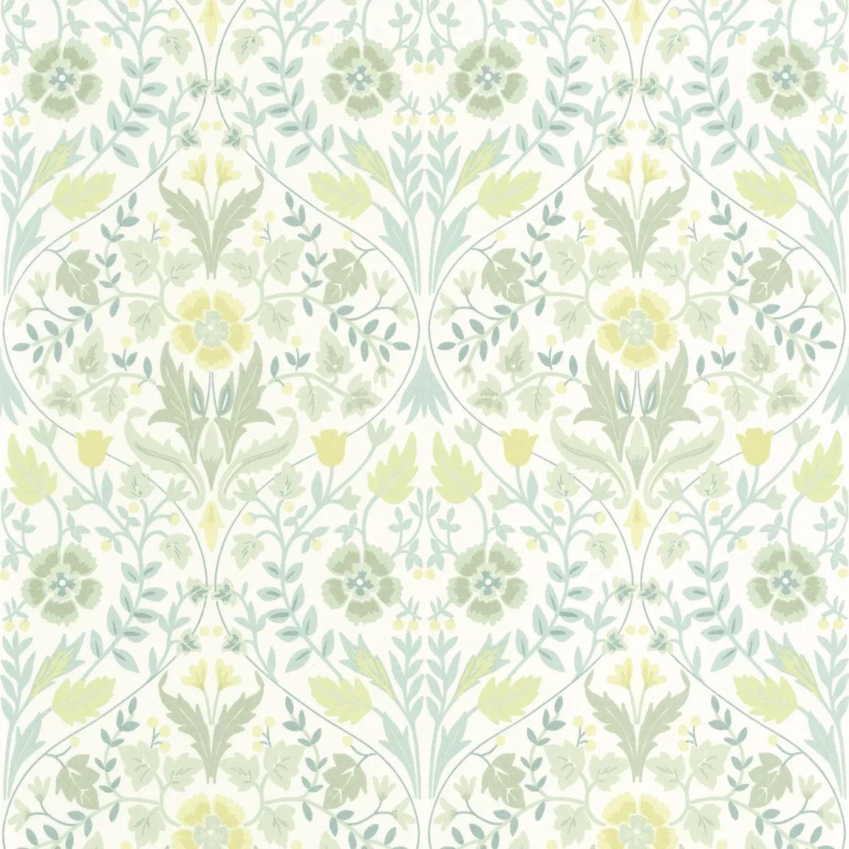 Archibald Wallpaper - Vert Amande by green botanical wallpaper from casadeco