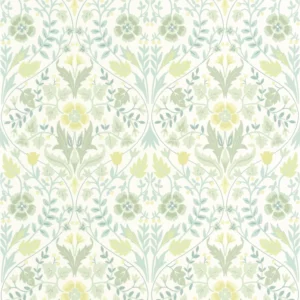 green botanical wallpaper from casadeco