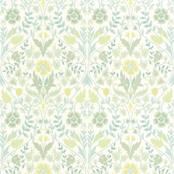 Archibald Wallpaper - Vert Amande by green botanical wallpaper from casadeco