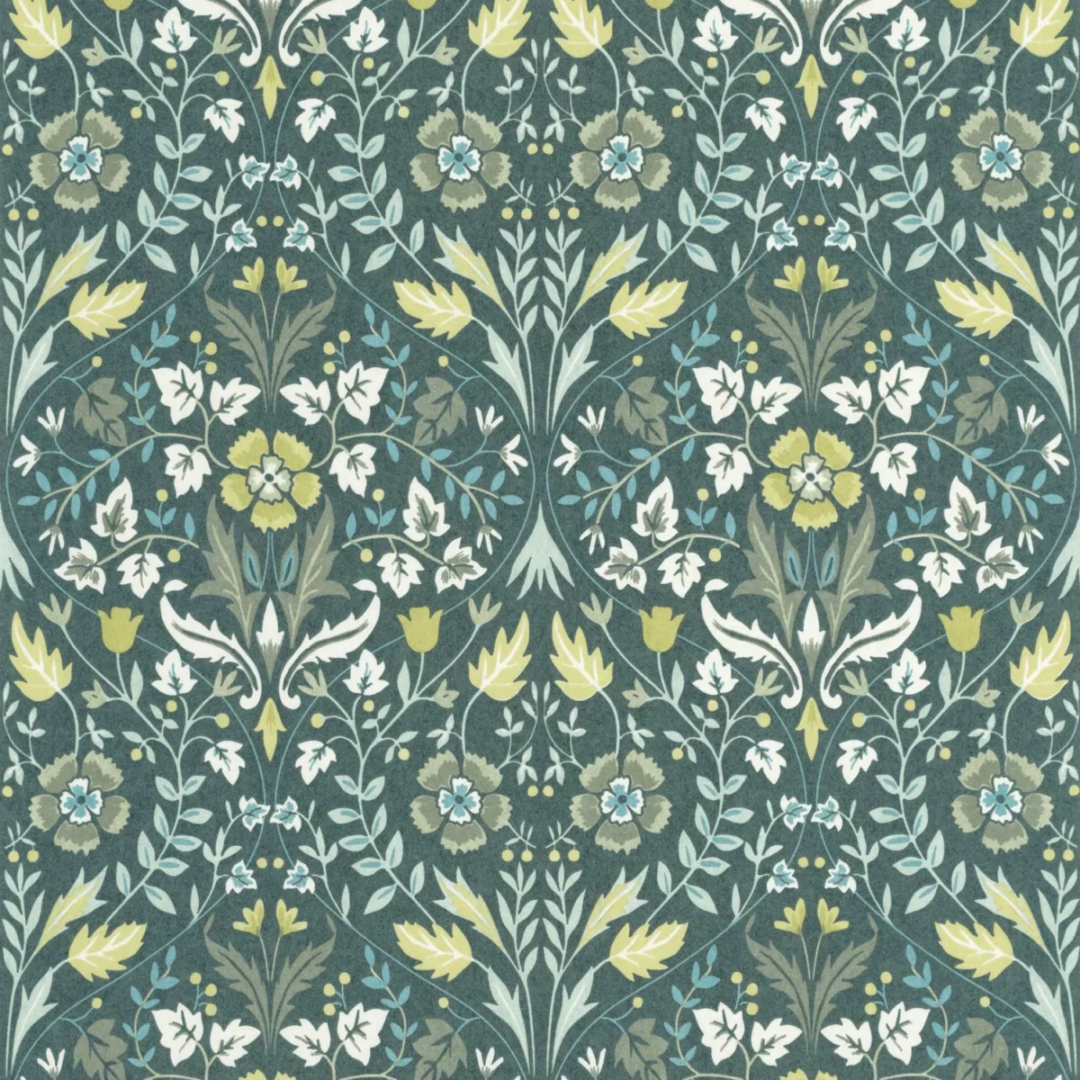 Archibald Wallpaper - Vert Sauge by green botanical wallpaper from casadeco