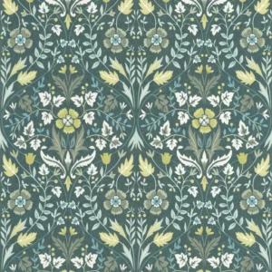 green botanical wallpaper from casadeco