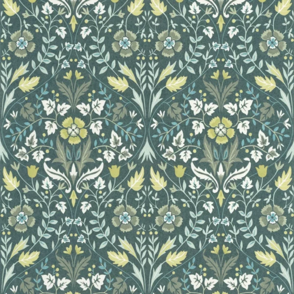 Archibald Wallpaper - Vert Sauge by green botanical wallpaper from casadeco