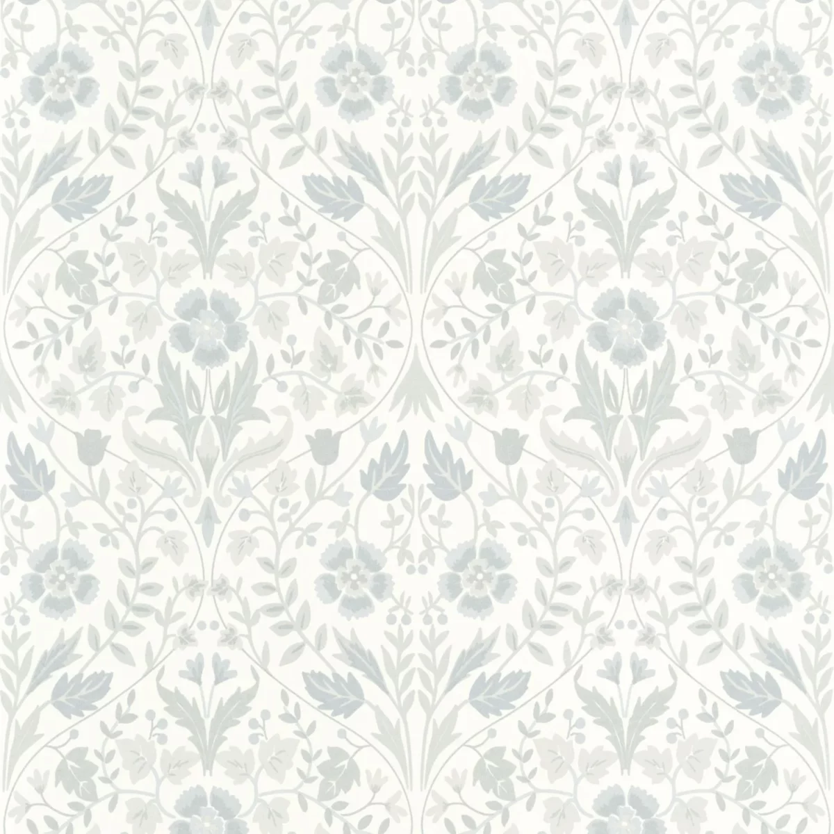 Archibald Wallpaper - Gris Givre by blue botanical wallpaper from casadeco