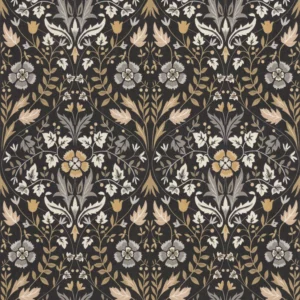 brown botanical wallpaper from casadeco