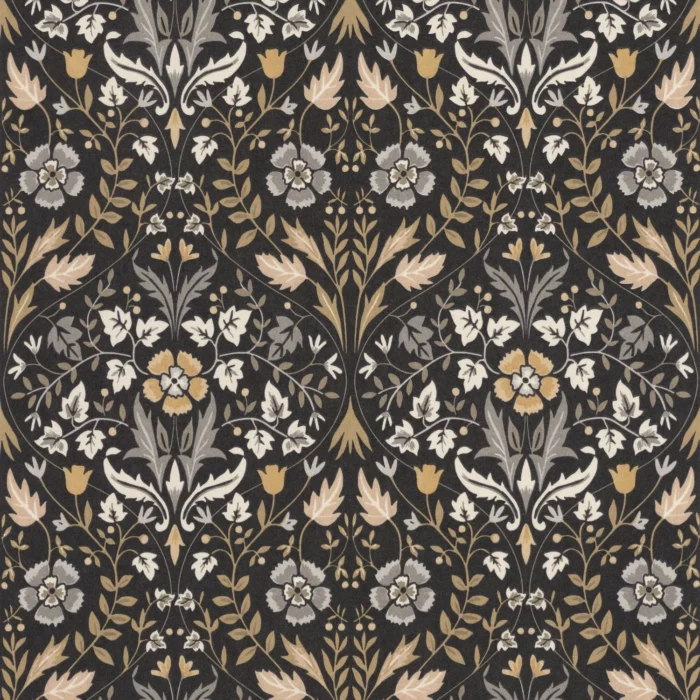 Archibald Wallpaper - Noir / Camel fabric swatch ARCR86339412