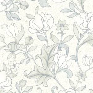 blue botanical wallpaper from casadeco