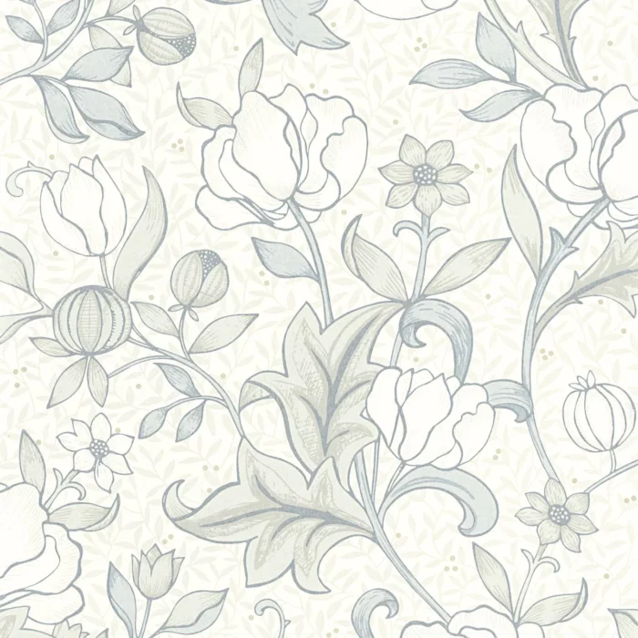 Isabella Wallpaper - Blanc Creuse fabric swatch ARCR86340218