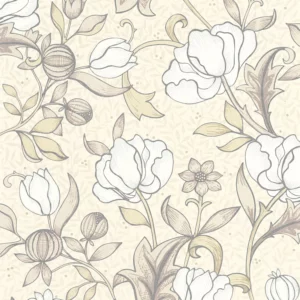 yellow botanical wallpaper from casadeco