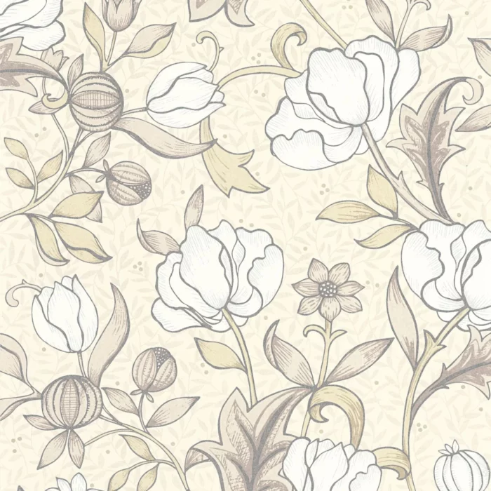 Isabella Wallpaper - Beige Lin fabric swatch ARCR86341214
