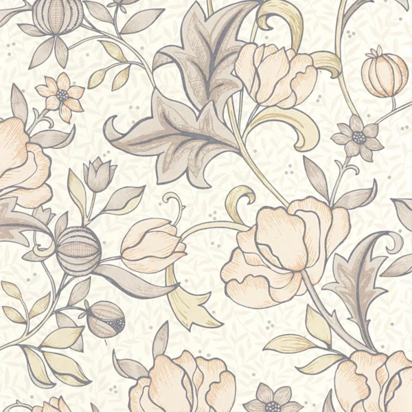 brown botanical wallpaper from casadeco