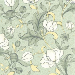 green botanical wallpaper from casadeco