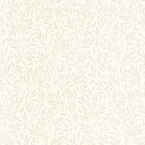 Willow Wallpaper - Beige Lin by white botanical wallpaper from casadeco