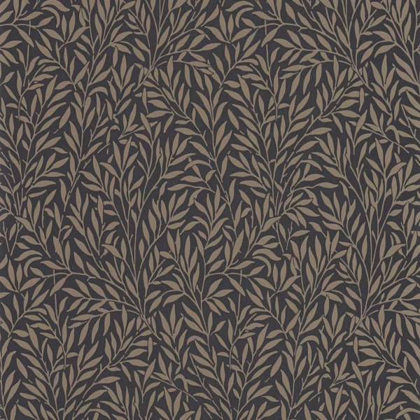 Willow Wallpaper - Noir by brown botanical wallpaper from casadeco