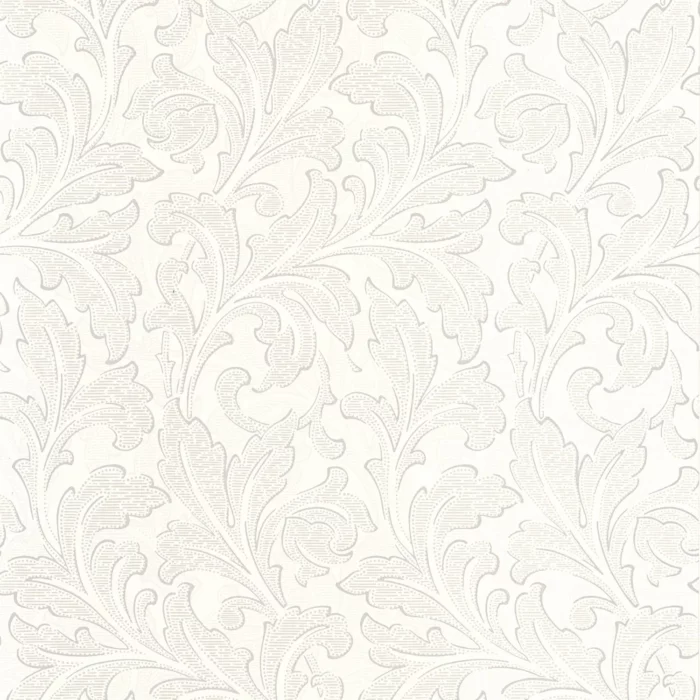 Acanthe Wallpaper - Blanc Ceruse fabric swatch ARCR86360105