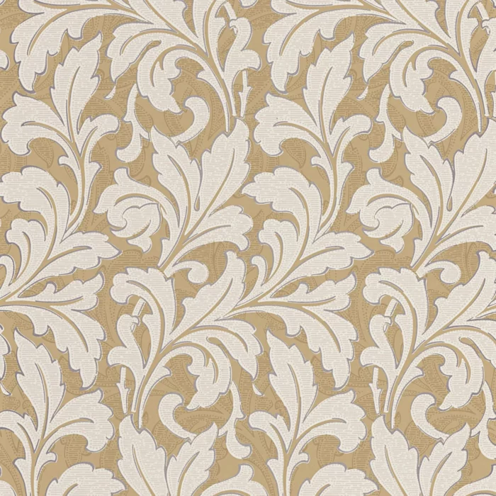 Acanthe Wallpaper - Beige Camel fabric swatch ARCR86361206