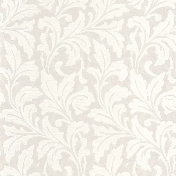 Acanthe Wallpaper - Grege by white botanical wallpaper from casadeco