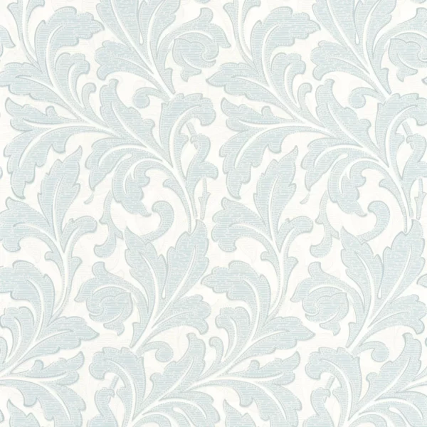 Acanthe Wallpaper - Bleu Nuage by blue botanical wallpaper from casadeco