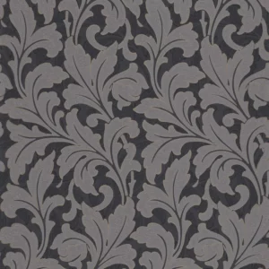 black-grey botanical wallpaper from casadeco