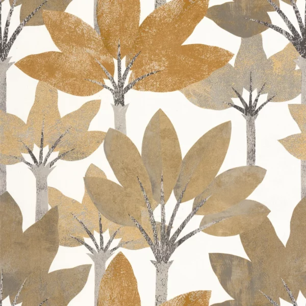 Babel Wallpaper - Naturel by orange botanical wallpaper from casadeco