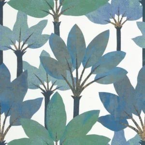 blue botanical wallpaper from casadeco