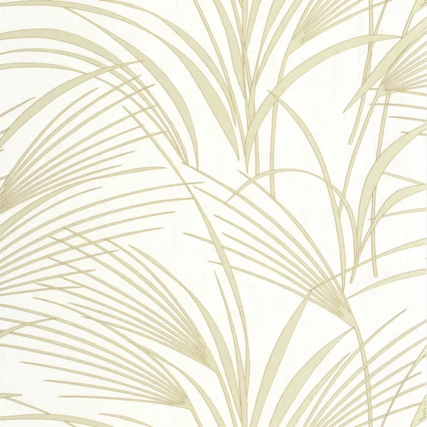 Samarra Wallpaper - Vert Amande by white botanical wallpaper from casadeco