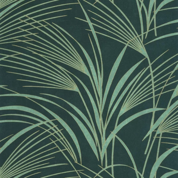 Samarra Wallpaper - Bleu Paon by blue botanical wallpaper from casadeco