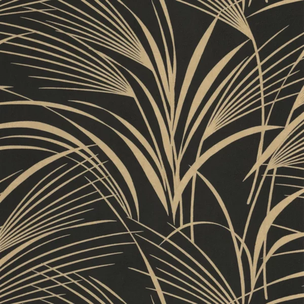 Samarra Wallpaper - Noir Reglisse by brown botanical wallpaper from casadeco