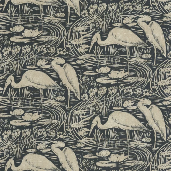 Euphrate Wallpaper - Encre / Naturel by black-grey animal wallpaper from casadeco