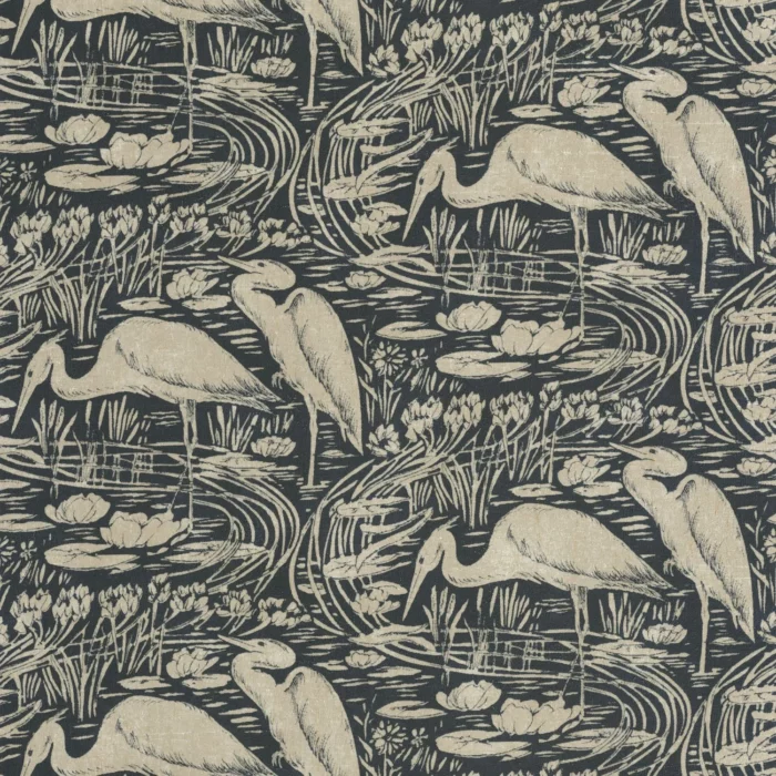Euphrate Wallpaper - Encre / Naturel fabric swatch BBLN89736500