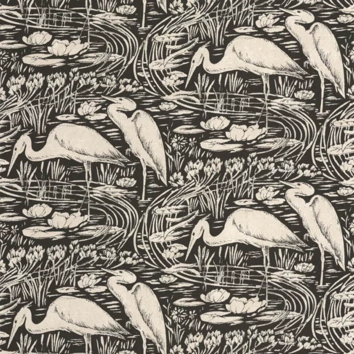 Euphrate Wallpaper - Noir Reglisse fabric swatch BBLN89739270