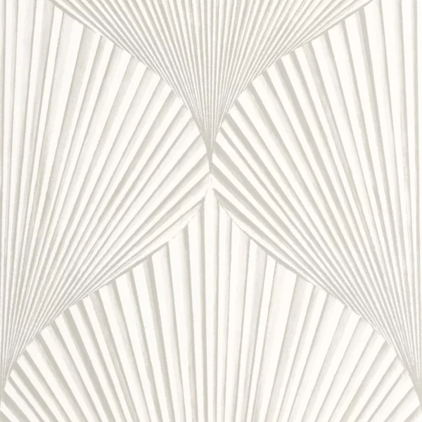 Semiramis Wallpaper - Blanc Coton by white retro wallpaper from casadeco