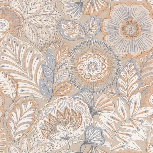 Batik Wallpaper - Beige Ficelle by blue botanical wallpaper from casadeco