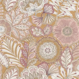 brown botanical wallpaper from casadeco