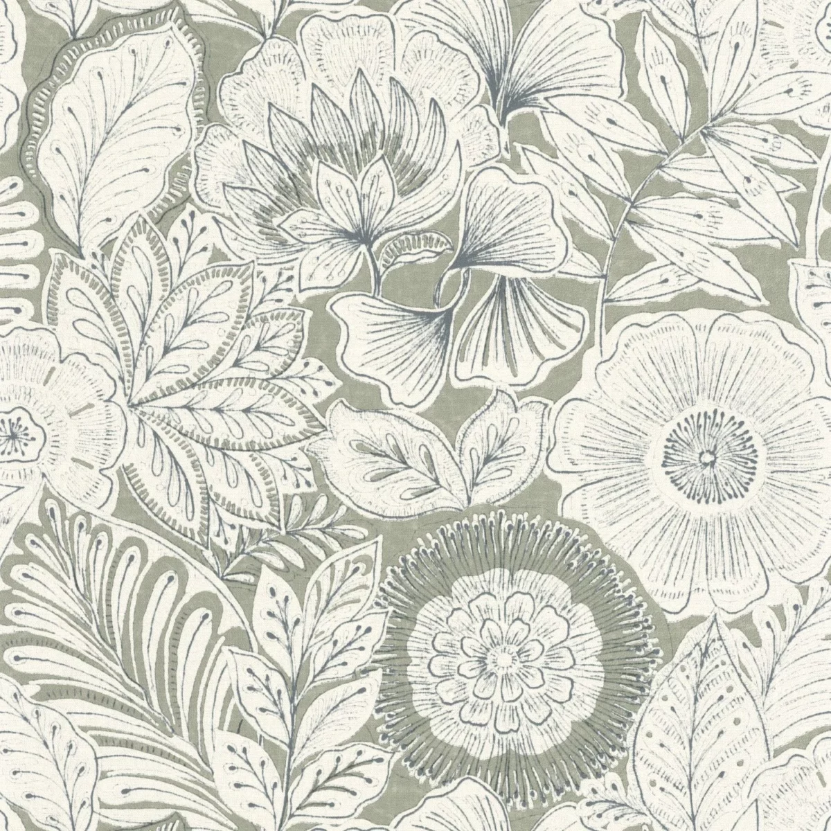 green botanical wallpaper from casadeco