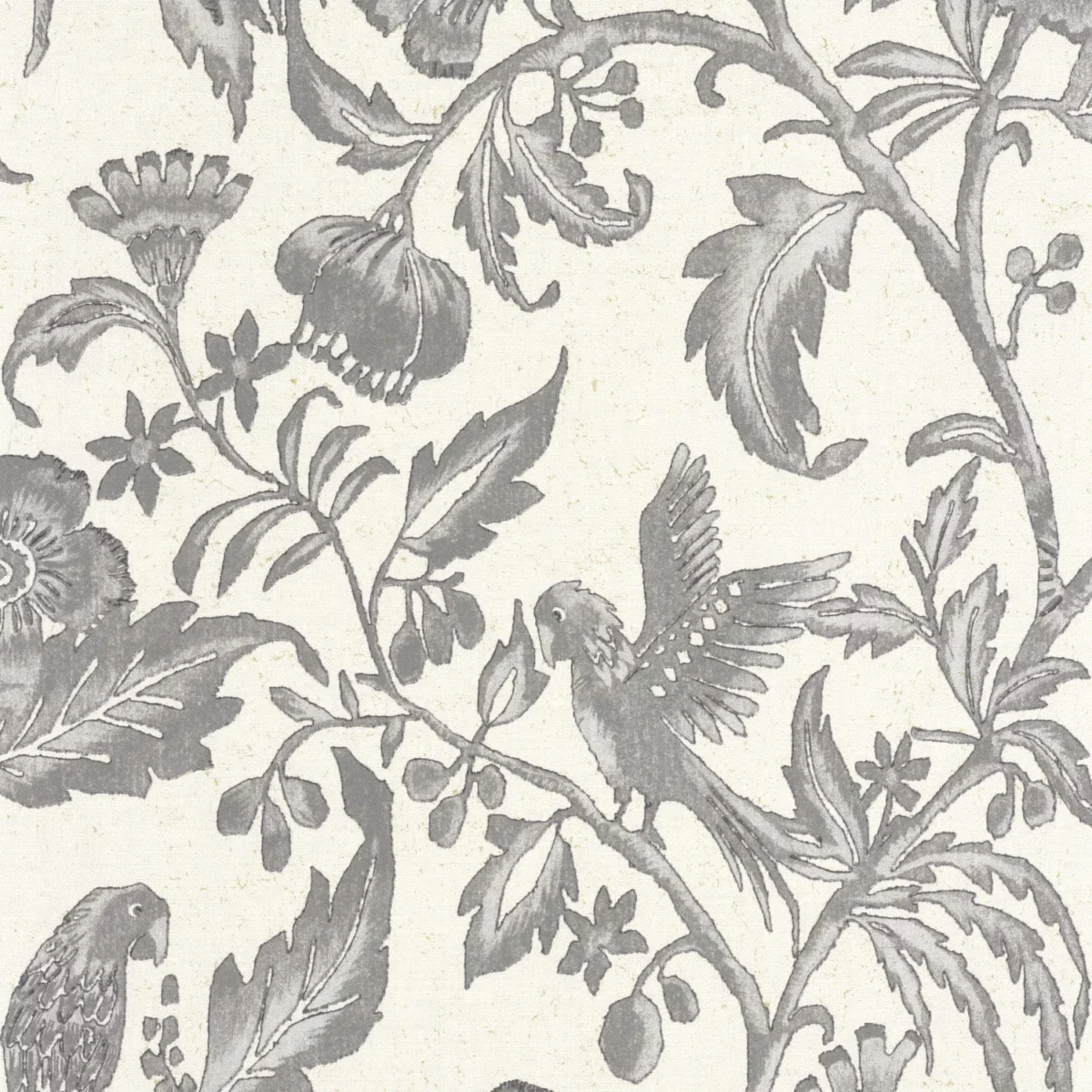 black-grey botanical wallpaper from casadeco